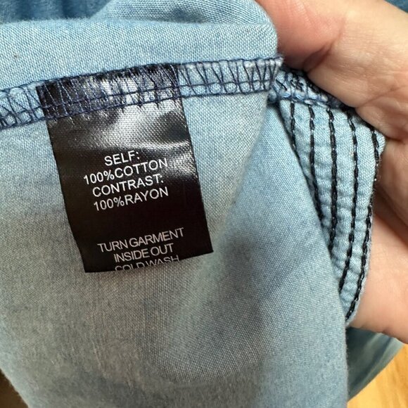 Red + Olive Bohemian Midi Dress Embroidered Details Ruffled Trim Cottage Size M - Picture 9 of 9